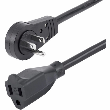 Startech.Com 3ft 1m Power Extension Cord - 360° Rotating Flat Plug Extension Cord - NEMA 5-15P to NEMA RTPAC1013