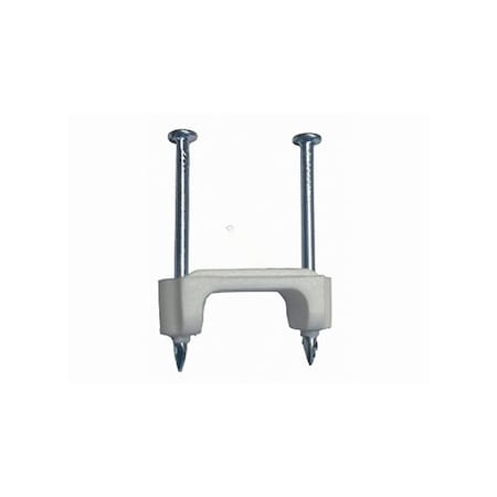 Gb Cable Staple, 1/2 in W Crown, 1-1/4 in L Leg, Plastic/Polyethylene White0, 50PK PS-50