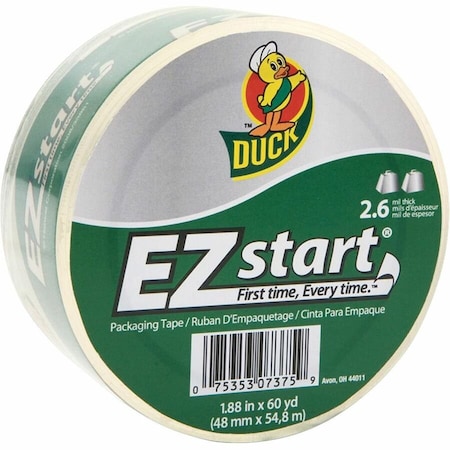 Duck Brand EZ START Packaging Tape, 2.6 mil, 60 yd x 1.88'', 12PK CS-60C
