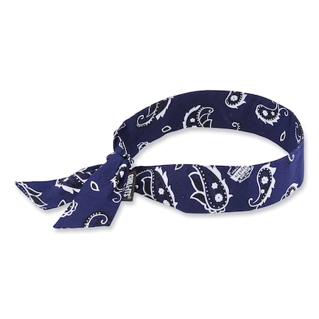 Ergodyne Chill-Its 6700 Cooling Bandana Polymer Tie Headband, One Size Fits Most, Navy Western 12306