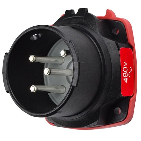 Meltric DXN30 INLET POLY BLACK SIZE 2 IP 66/67 3P+G 30 A 480 VAC 60 Hz NO AUX 22-38043