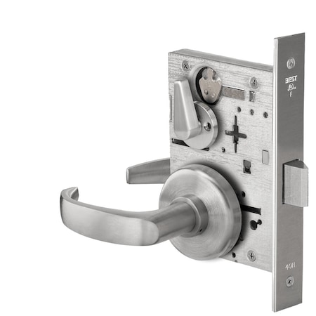 Best Grade 1 Privacy Mortise Lock, 14 Lever, H Rose, Non-Keyed, Satin Chrome Finish, Field Reversible 45H0LT14H626