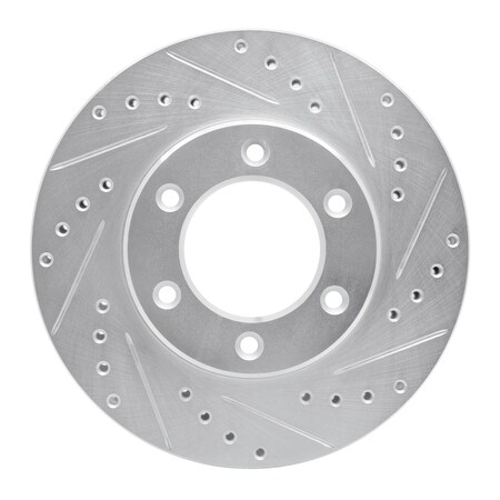 Dynamic Friction Co DFC Brake Rotor - Drilled and Slotted - Silver 631-76118R