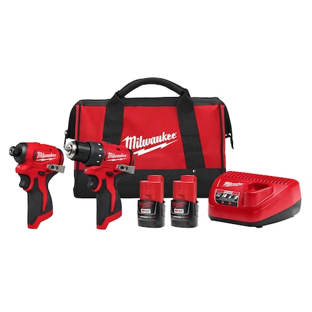 Milwaukee Tool M12 SCPBL 2 Piece Combo Kit, (2) 2.0 Ah 3494-22