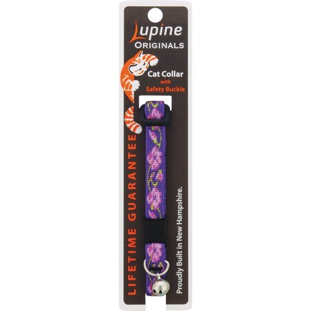 Lupine 1/2'' Woven Pattern Rose 8 to 12in. Garden Breakaway Cat Collar with Bell 85227