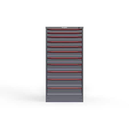 Strong Hold 11 drawer cabinet - (2x 2ft, 3x 3ft, 2x 4ft, 2x 5ft, 2x 6ft) - Red accents - Keyed Different S3060-PPDAS-1101DS