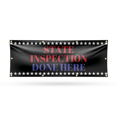 Signmission State Inspection Done Here, 36 Inch x 96 Inch, Vinyl Banner B-96-30866