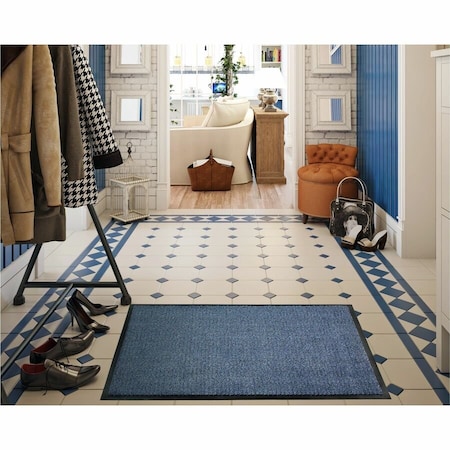 Floortex Door Mat, Polypropylene, 0.25 in Thick, Blue, 24 in W x 36 in L FR46090DCBLV