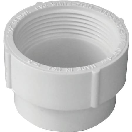 Genova CANPLAS Cleanout Adapter, 4 in, Spigot x FNPT, PVC, White 193704S