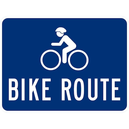 Lyle Bike Route (With Symbol), 24x18, High Intensity Prismatic, White G-12058-HI_24x18