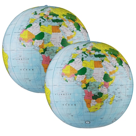 Replogle Globes Light Blue Political Inflate-a-Globes, 12in., 2PK 15001