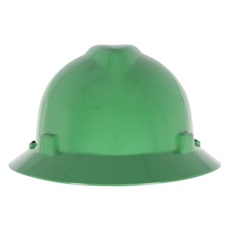 Msa Safety Incorporated V-Gard GREEN Hat, Green, 4-Point Fas-Trac III 10160926