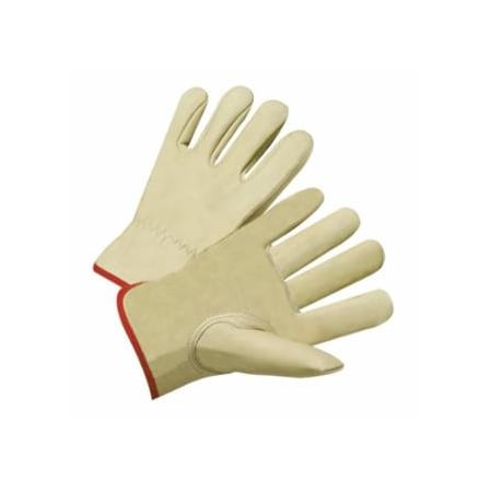 Anchor Brand Standard Grain Cowhide Leather Driver Gloves, Large, Unlined, Tan, 12PK 101-4015L