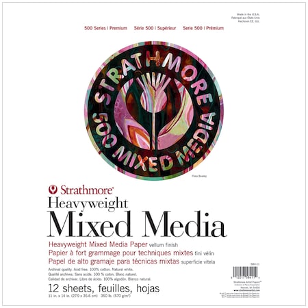 Strathmore 500 Series Mixed Media Pad, 12 Sheet, 11x14 inch P584-11-1