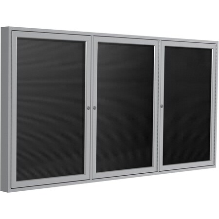 Ghent Enclosed Letter Board 36"x72", Satin PA33672BX-BK