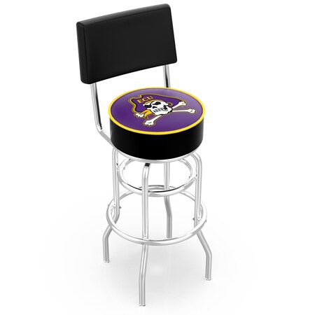 Holland Bar Stool Co 30" Chrome 2-Ring East Carolina Swivel Bar Stool, Back L7C430Ecarol