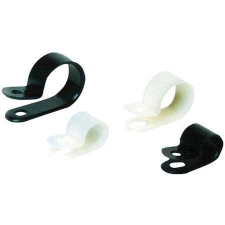 Dolphin Components Cable Clamp, Nylon 6/6, 5/16 in Bundle Dia., White, 100 PK DC-5/16N