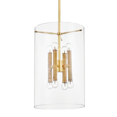 Hudson Valley Lighting Becki Owens X Barlow 8 Light Lantern 14.75 In. Aged Brass BKO801-AGB