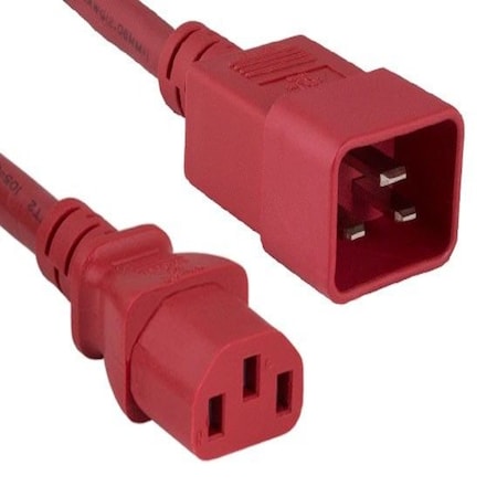 Sanoxy 6ft 14 AWG 15A 250V Power Cord IEC320 C20 to IEC320 C13, Red SNX-CBL-LDR-PW136-7206