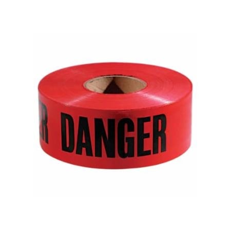 Empire Level Safety Barricade Tape, 3 in x 1,000 ft, Danger, Red 272-77-1004