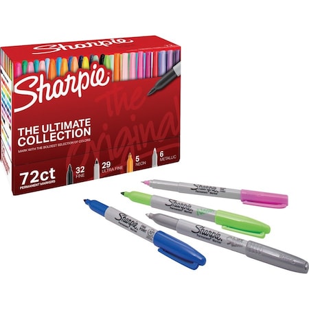 Sanford Sharpie, PERMANENT MARKERS ULTIMATE COLLECTION, ASSORTED TIPS, 72 ASSORTED COLORS 1983254