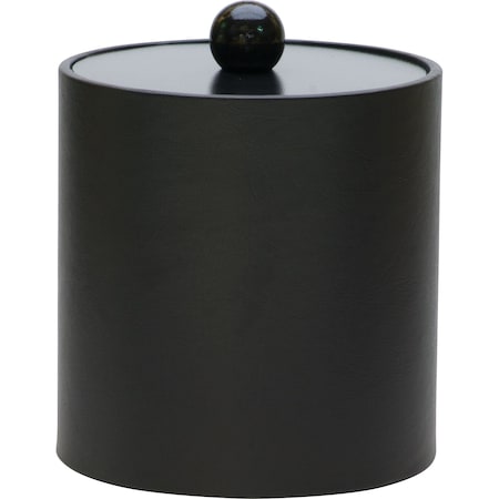 Lancaster 3 qt. Leatherette Ice Bucket with Laminated Lid, Black, 12PK 09-7240