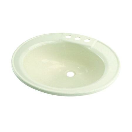 Lippert 14IN X 17IN OVAL LAVATORY SINK; 3 FAUCET HOLES - PARCHMENT 209354