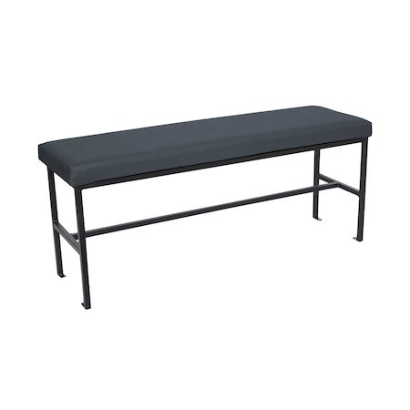 Bfm Seating Meghan 2-Seat Bolt-Down Bench, Grade 4 Upholstered Seat - Steel Frame - Sand Black Finish JS337MWH2185-SB