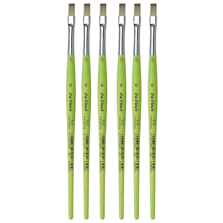 Da Vinci FIT Synthetics Student Brush, Synthetic, Acrylic & Tempera, Flat, Series 374, Size 6, 6PK VA-374_6