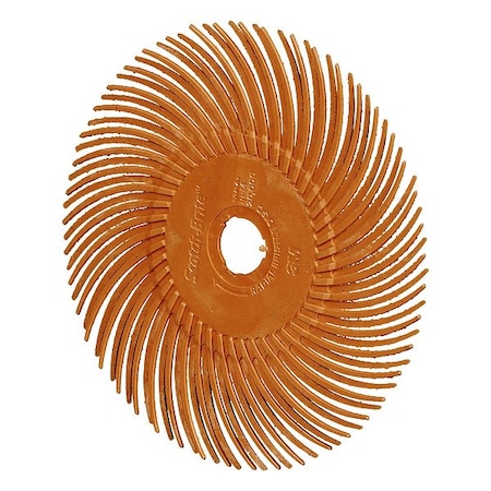 Scotch-Brite Radial Bristle Brush, SS, Orange, 2 in dia. 7100374911