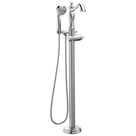 Delta Cassidy Single Handle Floor Mount Tub Filler Trim with Hand Shower - Less Handle T4797-FL-LHP