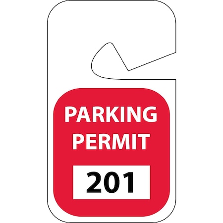 Nmc Rearview Mirror Hang Tag Red, Pk100 PP15C