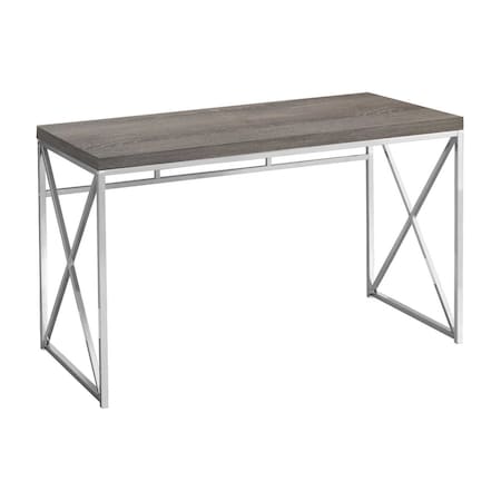 Homeroots 47" Taupe and Silver Computer Desk 333407