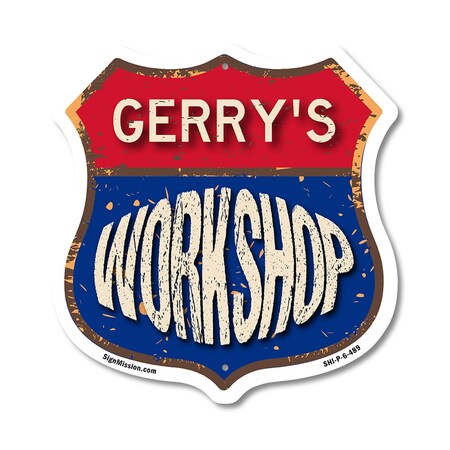 Signmission Gerry's Workshop, 6 Inch X 6 Inch, Plastic Sign SHI-P-6-489-GERRY