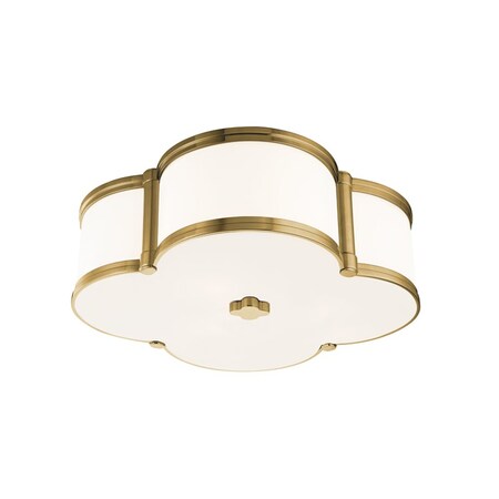 Hudson Valley Lighting Chandler 3 Light Flush Mount 16.75 In. Aged Brass 1216-AGB
