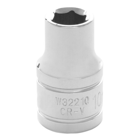 Perform Tool Socket 1/2 In Drive; 10 mm; Metric; 6 Point; Polished Nickel Chrome Plated; Vanadium Alloy Steel W32210
