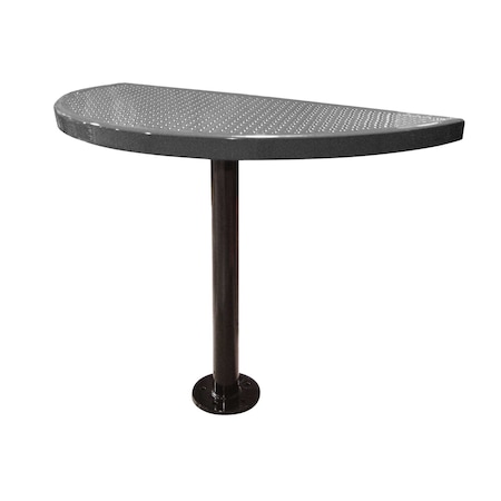 Leisure Craft Perforated Semi-Circle Pedestal Table, Portable, 30"H, Granite STAB30-PERF-GRANITE