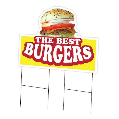 Signmission The Best Burgers Die Cut Yard & Stake outdoor plastic coroplast window, C-DC-2436-The Best Burgers19 C-DC-2436-The Best Burgers19