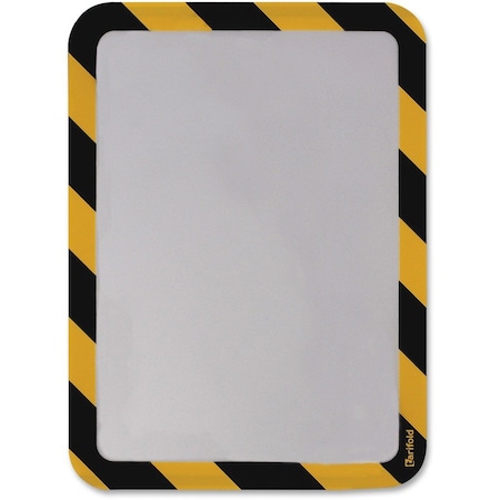 Tarifold Sign Holder, Yellow/Black, Magnetic, PK2 P194944