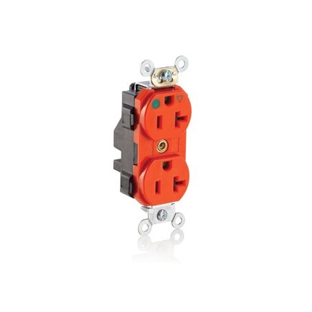 Leviton Lev-Lok Hospital Grade Duplex Receptacle, 20 Amp, 125 Volt M8300-IG