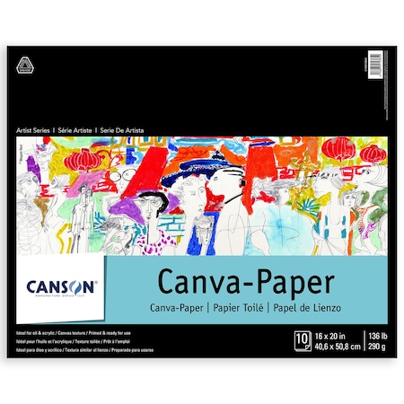 Canson Artist Series Canva Canvas Pad, Foldover Binding, 10 Sheet, 16x20 inch C100510843