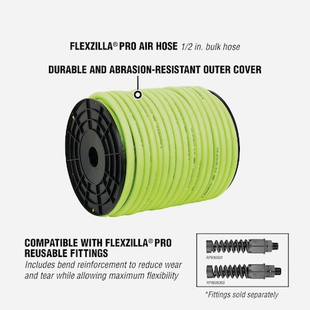 Flexzilla Pro 1/2'' x 250 Ft. Polymer-Blend Bulk Air Hose HFZ12250YW