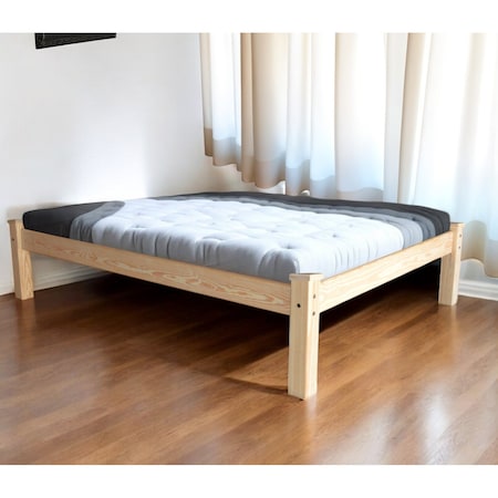 Homeroots Natural Solid Wood Full Bed Frame 546715
