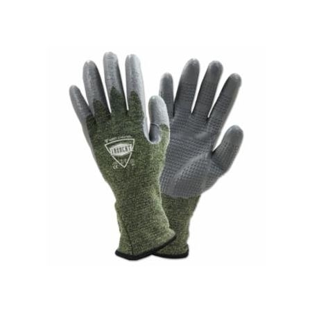 Ironcat 6100 Coated Welding Gloves, FR Silicone, Medium, Gray/Green 813-6100/M