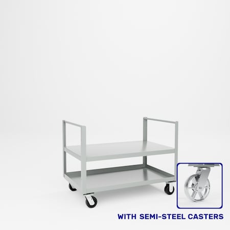 Pucel Double End Push Handle Truck, 30 in W x 36 in H x 48 in D, Black 30-TRE-48S