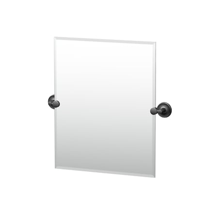 Gatco Designer II 24" Frameless Rectangle Mirror, Matte Black 5079MXSM