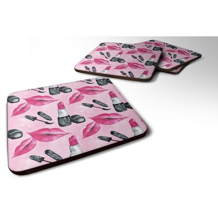 Carolines Treasures Watercolor Diva Lipstick Foam Coaster, Set of 4 BB7501FC