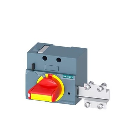 Siemens front mounted rotary operator EMERGENCY OFF with door interlock IEC IP30/40 3VA9157-0EK25