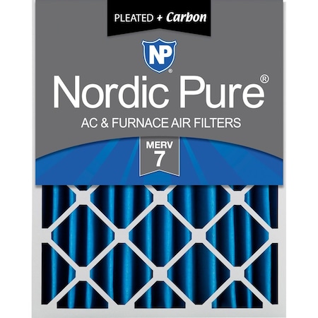Nordic Pure 12x24x4 Plus Carbon Pleated Air Filter, High Capacity, MERV 7 12x24x4M7+C-1