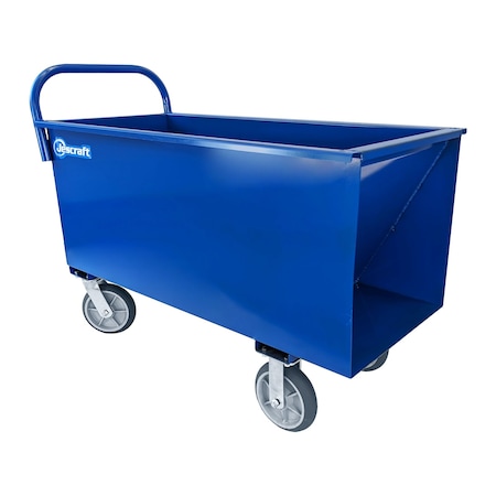 Jescraft Heavy Duty Concrete Cart w/ 10.5 cu ft cap, 8in High-performance Elastomer casters: 2 Rigid, 2 Swivel JCC-10PL-2R2S